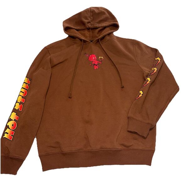 Hot Stuff Other - Hot Stuff Brown Fleece Pullover Hoodie M Cartoon Devil Graphic skater grunge emo